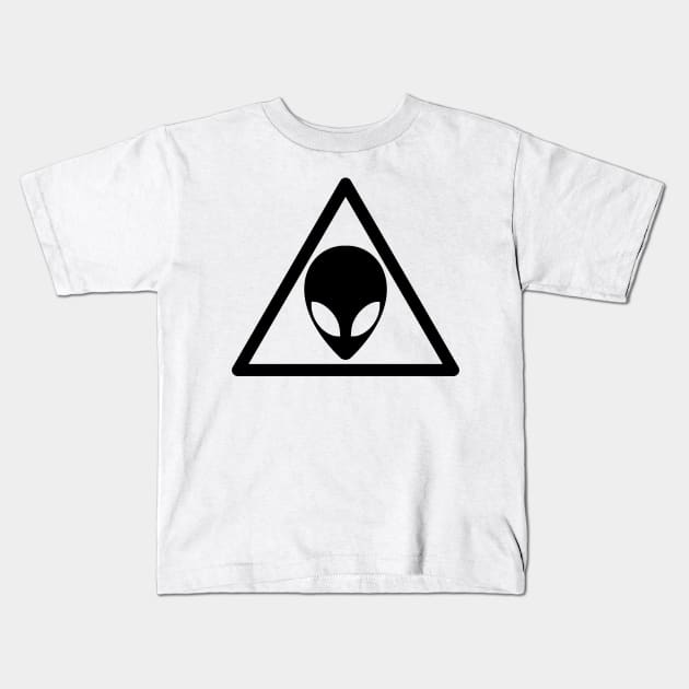 Alien Road Sign Kids T-Shirt by OldSalt